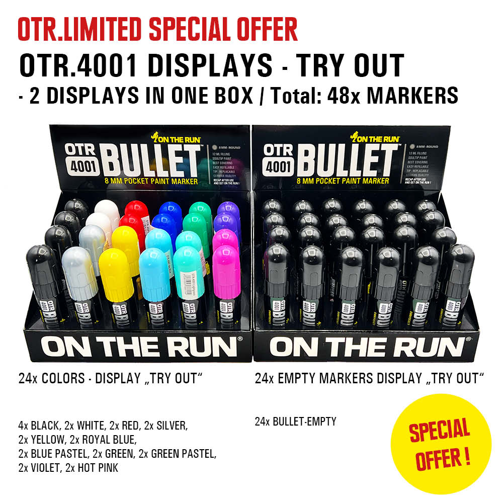 OTR.4001 BULLET TRY-OUT DISPLAYS - FILLED & EMPTY