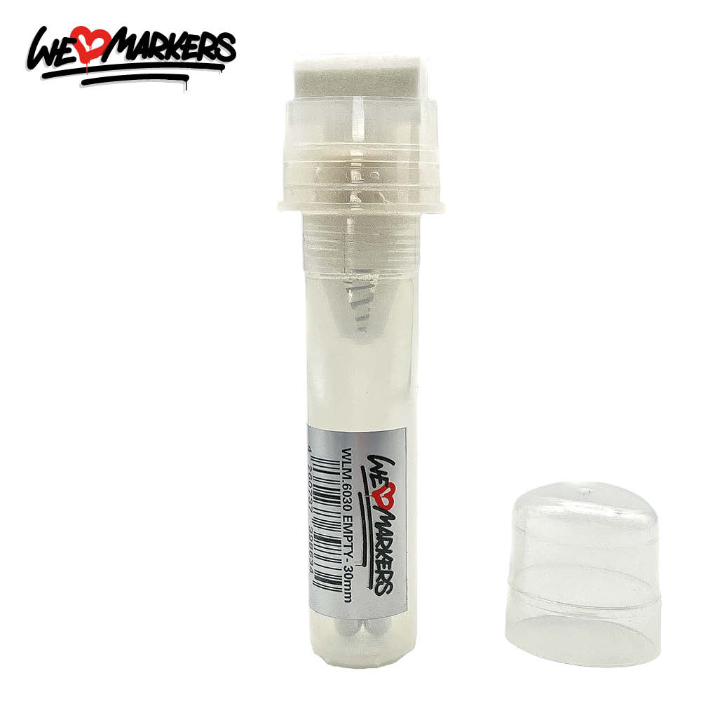 WLM 6030 EMPTY PUMP-ACTION MARKER PEN WITH 2 MIXING BALLS - 30MM BROAD